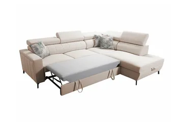 Galbally 3-sits Hörnbäddsoffa NO_BRAND Light pink - Møbler - Sofaer - Sovesofaer - Hjørnesovesofa