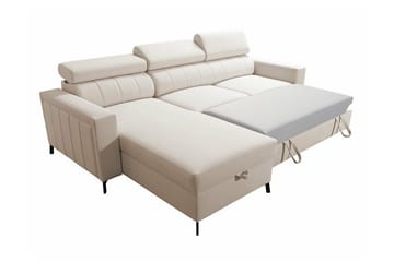 Galbally 3-sits Hörnbäddsoffa NO_BRAND Ljusgrå - Møbler - Sofaer - Sovesofaer - Hjørnesovesofa