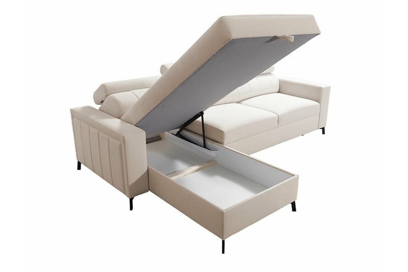 Galbally 3-sits Hörnbäddsoffa NO_BRAND Ljusgrå - Møbler - Sofaer - Sovesofaer - Hjørnesovesofa