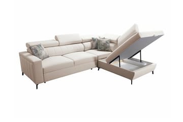 Galbally 3-sits Hörnbäddsoffa NO_BRAND Pink - Møbler - Sofaer - Sovesofaer - Hjørnesovesofa