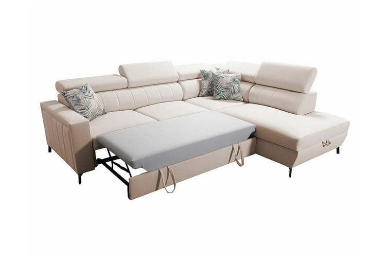 Galbally 3-sits Hörnbäddsoffa NO_BRAND Pink - Møbler - Sofaer - Sovesofaer - Hjørnesovesofa
