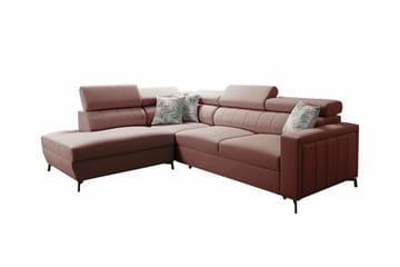 Galbally 3-sits Hörnbäddsoffa Pink - Møbler - Sofaer - Sovesofaer - Hjørnesovesofa