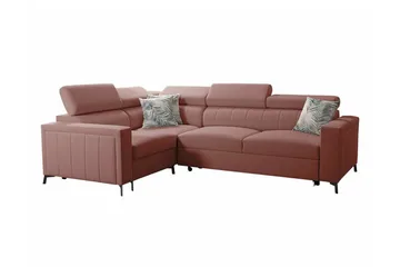 Galbally 3-sits Hörnbäddsoffa Pink - Møbler - Sofaer - Sovesofaer - Hjørnesovesofa