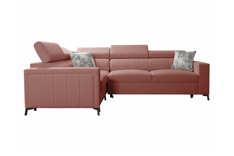 Galbally 3-sits Hörnbäddsoffa Pink - Møbler - Sofaer - Sovesofaer - Hjørnesovesofa