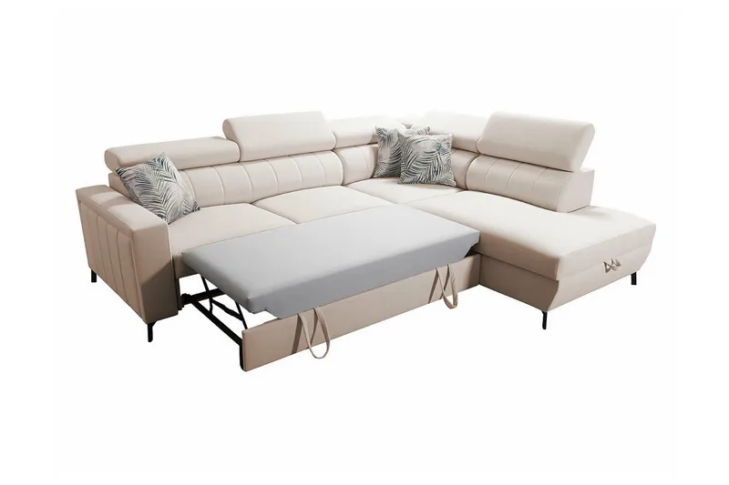 Galbally 3-sits Hörnbäddsoffa Pink - Møbler - Sofaer - Sovesofaer - Hjørnesovesofa