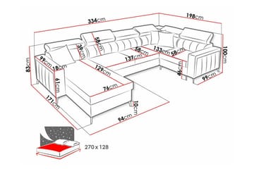 Galbally 4-seters hjørnesovesofa - Møbler - Sofaer - Sovesofaer - Sovesofa divan