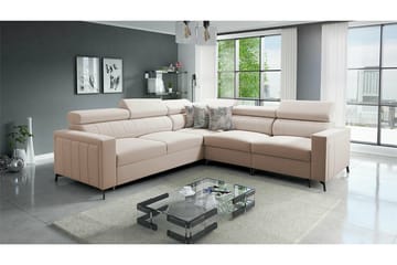 Galbally 4-sits Hörnbäddsoffa beige - Møbler - Sofaer - Sovesofaer - Hjørnesovesofa