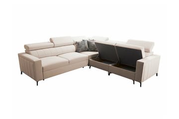 Galbally 4-sits Hörnbäddsoffa beige - Møbler - Sofaer - Sovesofaer - Hjørnesovesofa