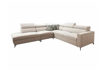 Galbally 4-sits Hörnbäddsoffa beige - Møbler - Sofaer - Sovesofaer - Hjørnesovesofa