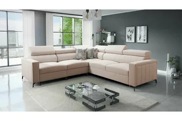 Galbally 4-sits Hörnbäddsoffa beige - Møbler - Sofaer - Sovesofaer - Hjørnesovesofa