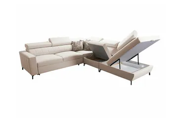 Galbally 4-sits Hörnbäddsoffa beige - Møbler - Sofaer - Sovesofaer - Hjørnesovesofa
