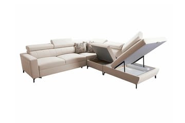 Galbally 4-sits Hörnbäddsoffa beige - Møbler - Sofaer - Sovesofaer - Hjørnesovesofa