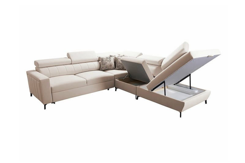 Galbally 4-sits Hörnbäddsoffa beige - Møbler - Sofaer - Sovesofaer - Hjørnesovesofa