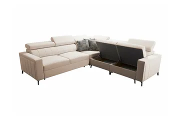 Galbally 4-sits Hörnbäddsoffa beige - Møbler - Sofaer - Sovesofaer - Hjørnesovesofa