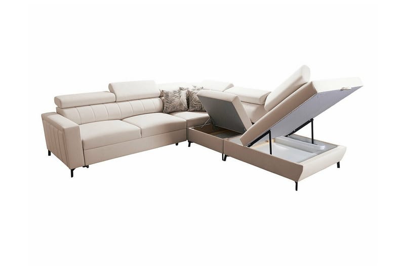 Galbally 4-sits Hörnbäddsoffa beige - Møbler - Sofaer - Sovesofaer - Hjørnesovesofa
