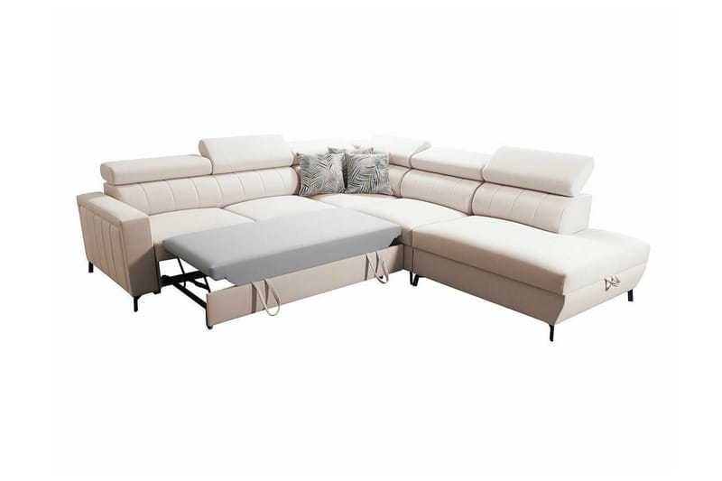 Galbally 4-sits Hörnbäddsoffa beige - Møbler - Sofaer - Sovesofaer - Hjørnesovesofa