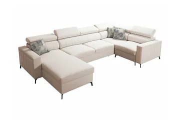 Galbally 4-sits Hörnbäddsoffa Beige/Light beige - Møbler - Sofaer - Sovesofaer - Hjørnesovesofa