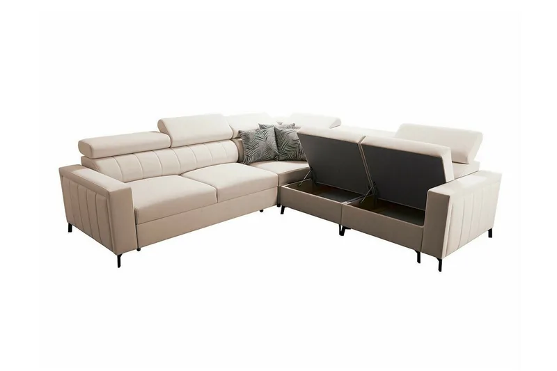 Galbally 4-sits Hörnbäddsoffa Black - Møbler - Sofaer - Sovesofaer - Hjørnesovesofa