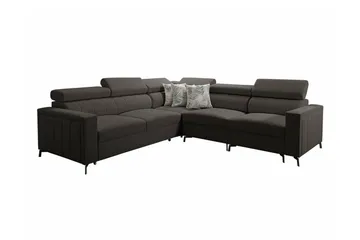 Galbally 4-sits Hörnbäddsoffa Dark brown - Møbler - Sofaer - Sovesofaer - Hjørnesovesofa