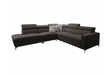 Galbally 4-sits Hörnbäddsoffa Dark brown - Møbler - Sofaer - Sovesofaer - Hjørnesovesofa