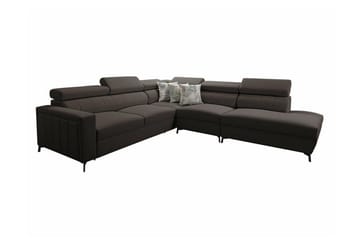 Galbally 4-sits Hörnbäddsoffa Dark brown - Møbler - Sofaer - Sovesofaer - Hjørnesovesofa