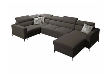 Galbally 4-sits Hörnbäddsoffa Dark brown - Møbler - Sofaer - Sovesofaer - Hjørnesovesofa