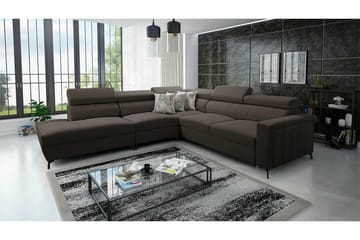 Galbally 4-sits Hörnbäddsoffa Dark brown - Møbler - Sofaer - Sovesofaer - Hjørnesovesofa