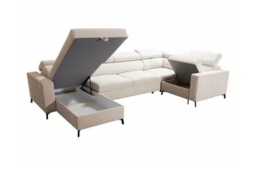 Galbally 4-sits Hörnbäddsoffa Dark grey - Møbler - Sofaer - Sovesofaer - Hjørnesovesofa