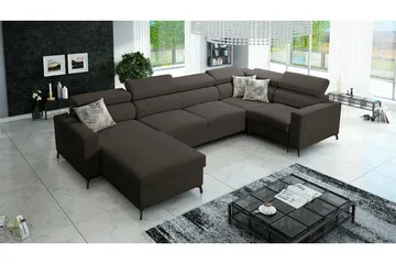 Galbally 4-sits Hörnbäddsoffa Dark grey - Møbler - Sofaer - Sovesofaer - Hjørnesovesofa