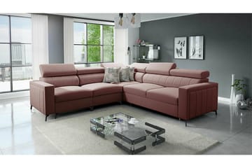 Galbally 4-sits Hörnbäddsoffa Dark pink - Møbler - Sofaer - Sovesofaer - Hjørnesovesofa