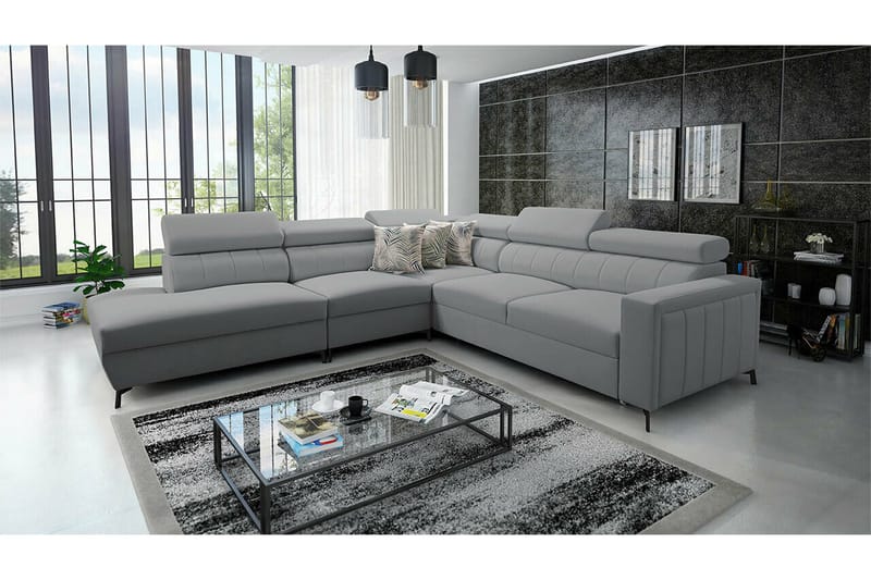 Galbally 4-sits Hörnbäddsoffa Grey - Møbler - Sofaer - Sovesofaer - Hjørnesovesofa