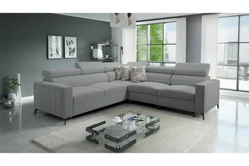 Galbally 4-sits Hörnbäddsoffa Ljusgrå - Møbler - Sofaer - Sovesofaer - Hjørnesovesofa