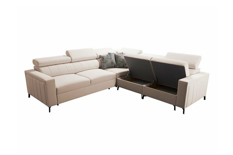 Galbally 4-sits Hörnbäddsoffa Ljusgrå - Møbler - Sofaer - Sovesofaer - Hjørnesovesofa