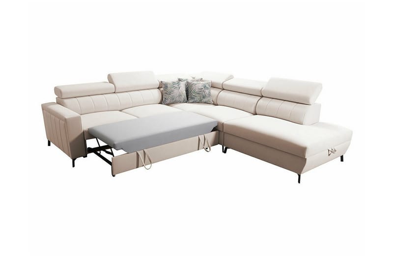 Galbally 4-sits Hörnbäddsoffa NO_BRAND beige - Møbler - Sofaer - Sovesofaer - Hjørnesovesofa