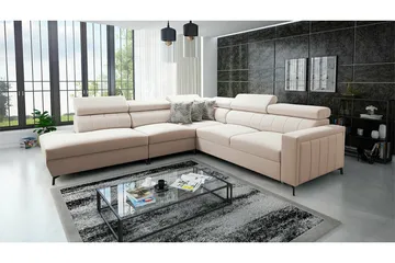 Galbally 4-sits Hörnbäddsoffa NO_BRAND beige - Møbler - Sofaer - Sovesofaer - Hjørnesovesofa