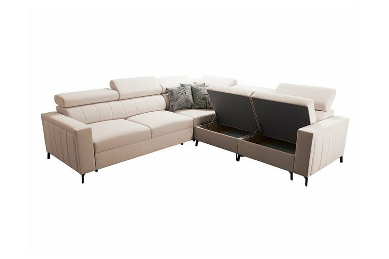 Galbally 4-sits Hörnbäddsoffa NO_BRAND beige - Møbler - Sofaer - Sovesofaer - Hjørnesovesofa