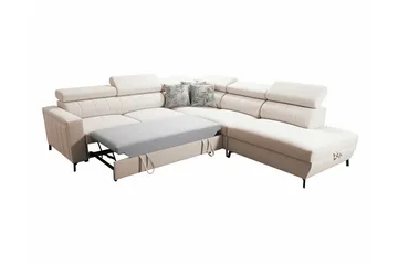 Galbally 4-sits Hörnbäddsoffa NO_BRAND beige - Møbler - Sofaer - Sovesofaer - Hjørnesovesofa
