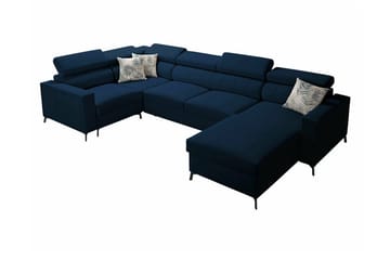 Galbally 4-sits Hörnbäddsoffa NO_BRAND Dark blue - Møbler - Sofaer - Sovesofaer - Hjørnesovesofa