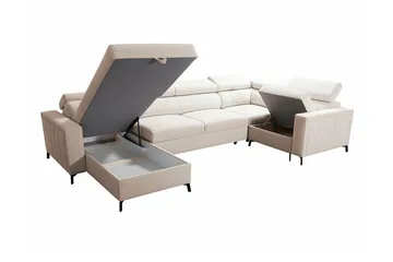 Galbally 4-sits Hörnbäddsoffa NO_BRAND Dark blue - Møbler - Sofaer - Sovesofaer - Hjørnesovesofa