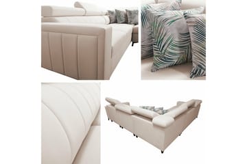Galbally 4-sits Hörnbäddsoffa NO_BRAND Dark brown - Møbler - Sofaer - Sovesofaer - Hjørnesovesofa
