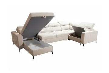 Galbally 4-sits Hörnbäddsoffa NO_BRAND Dark brown - Møbler - Sofaer - Sovesofaer - Hjørnesovesofa