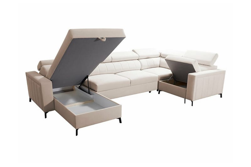 Galbally 4-sits Hörnbäddsoffa NO_BRAND Dark brown - Møbler - Sofaer - Sovesofaer - Hjørnesovesofa