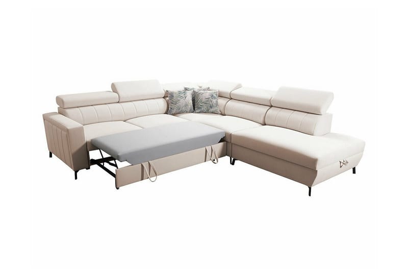 Galbally 4-sits Hörnbäddsoffa NO_BRAND Dark brown - Møbler - Sofaer - Sovesofaer - Hjørnesovesofa