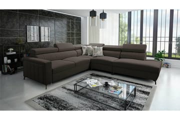 Galbally 4-sits Hörnbäddsoffa NO_BRAND Dark brown - Møbler - Sofaer - Sovesofaer - Hjørnesovesofa