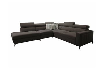 Galbally 4-sits Hörnbäddsoffa NO_BRAND Dark brown - Møbler - Sofaer - Sovesofaer - Hjørnesovesofa