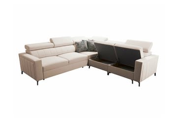 Galbally 4-sits Hörnbäddsoffa NO_BRAND Dark brown - Møbler - Sofaer - Sovesofaer - Hjørnesovesofa
