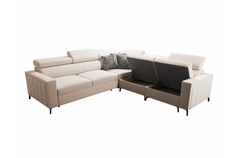 Galbally 4-sits Hörnbäddsoffa NO_BRAND Dark brown - Møbler - Sofaer - Sovesofaer - Hjørnesovesofa