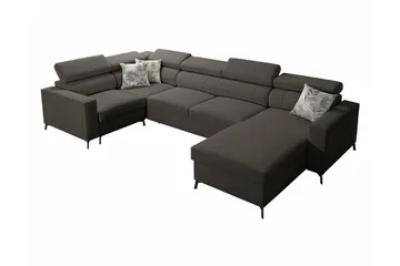 Galbally 4-sits Hörnbäddsoffa NO_BRAND Dark brown - Møbler - Sofaer - Sovesofaer - Hjørnesovesofa