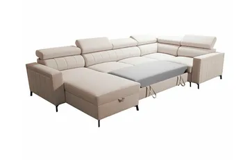Galbally 4-sits Hörnbäddsoffa NO_BRAND Dark brown - Møbler - Sofaer - Sovesofaer - Hjørnesovesofa