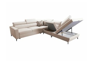 Galbally 4-sits Hörnbäddsoffa NO_BRAND Dark brown - Møbler - Sofaer - Sovesofaer - Hjørnesovesofa